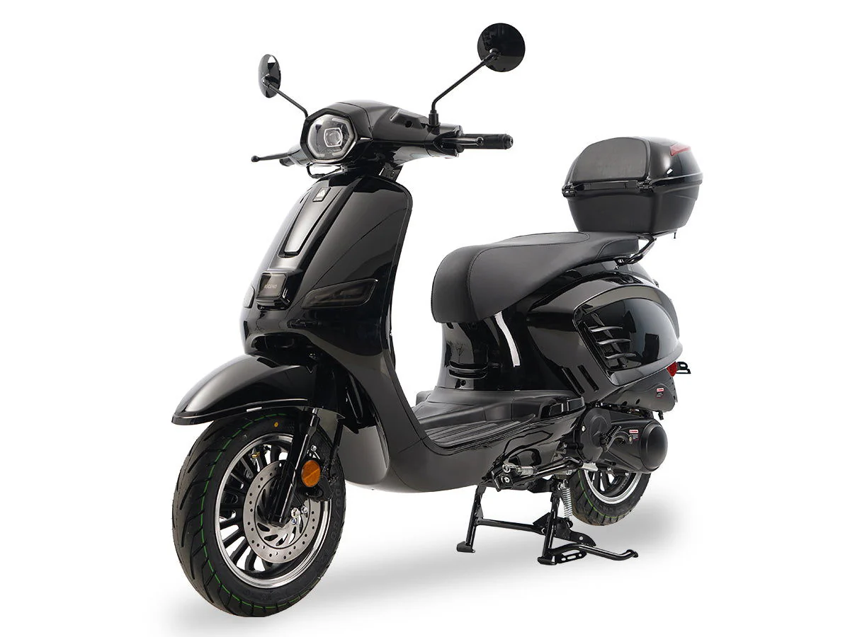 Classic 150cc Street Scooter, Automatic Shifting, 12 inch Aluminum Wheels, LED Lighting, Digital Dash, Trunk Included - Image 2