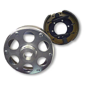 Brake Assembly, 6", with Plated Drum Riveted to 1" ID Uni-Hub