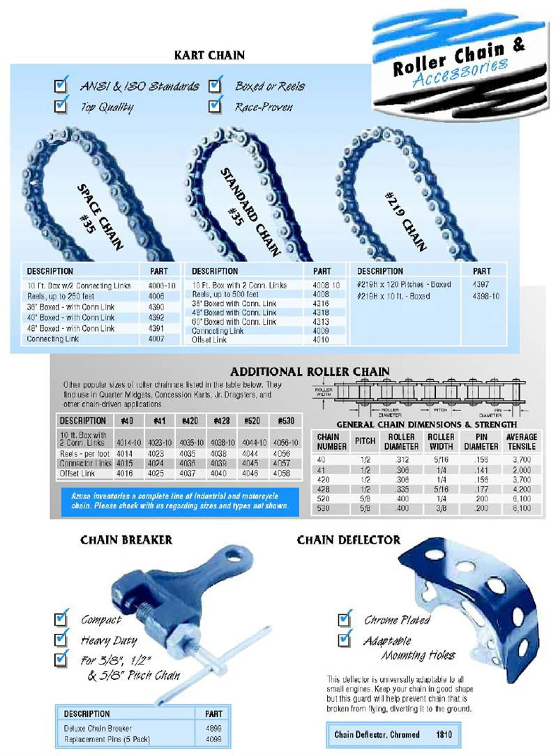 #219H Go Kart Chain, For Kid Kart, 120L 4 Feet Part #4397 - Image 2