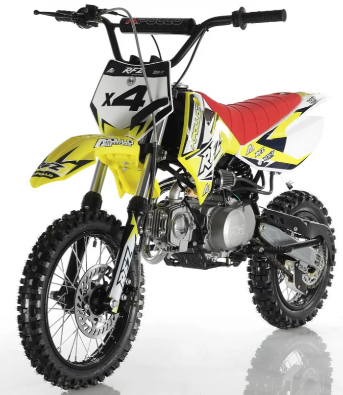 Apollo 110cc RFZ X4 Dirt Bike, 4-Speed Semi-Automatic, 14/12 inch Wheels, Ages 8 and up