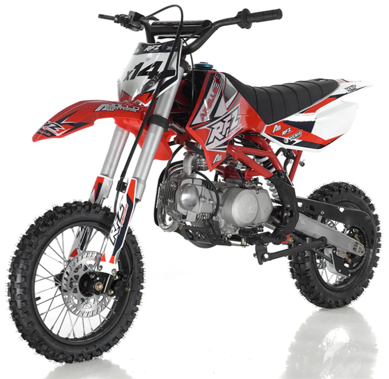 Apollo RFZ 125cc X14 Dirt Bike, 4-Speed Semi-Automatic, 14/12 inch Wheels, Ages 12 and up