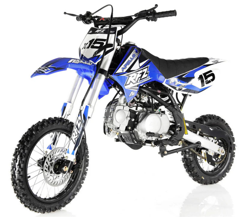 Apollo RFZ X15 125cc Dirt Bike, 4-Speed Manual, 14/12 inch Wheels, Upgraded Frame, Ages 12 and up - Image 2