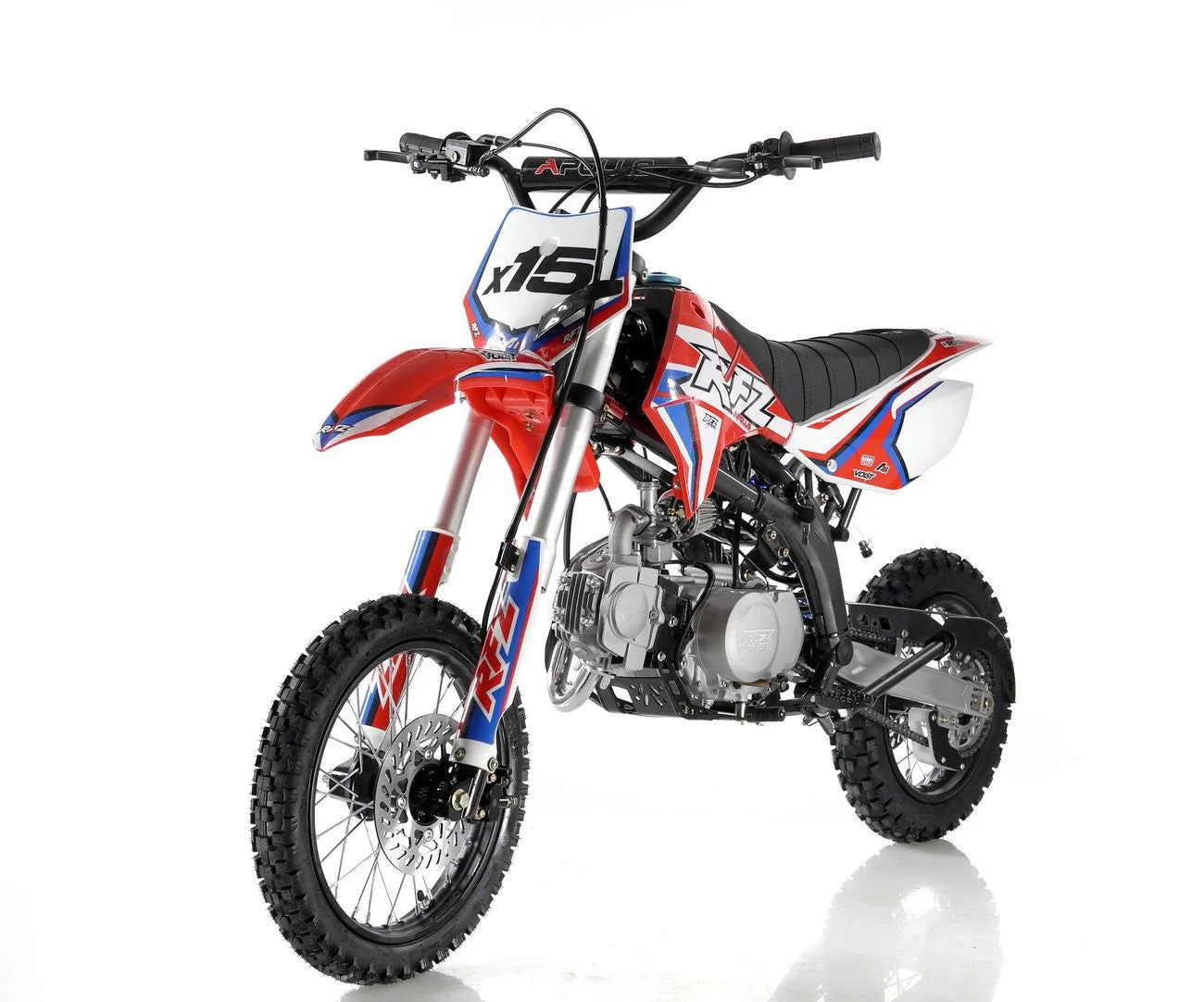 Apollo RFZ X15 125cc Dirt Bike, 4-Speed Manual, 14/12 inch Wheels, Upgraded Frame, Ages 12 and up - Image 3