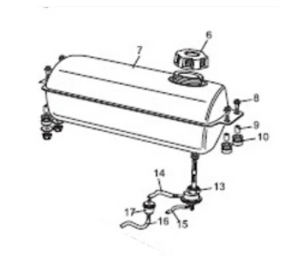 REF 18-7: FUEL TANK (Only), for TrailMaster 150/200 Buggy Go Kart (4.000.029)