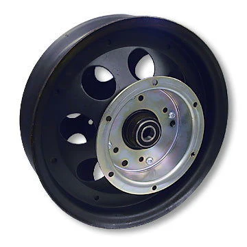 Mini Bike Wheel, 10" Steel, Flanged Brake Drum, 5/8 in. ID Precision Ball Bearings