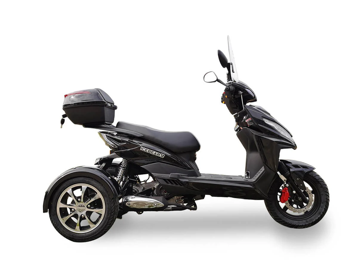 Mojo 50cc Street Trike, Automatic, Disc Brakes, Aluminum Wheels, Trunk and Windshield Included - Image 7