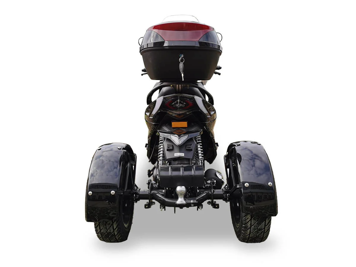 Mojo 50cc Street Trike, Automatic, Disc Brakes, Aluminum Wheels, Trunk and Windshield Included - Image 9