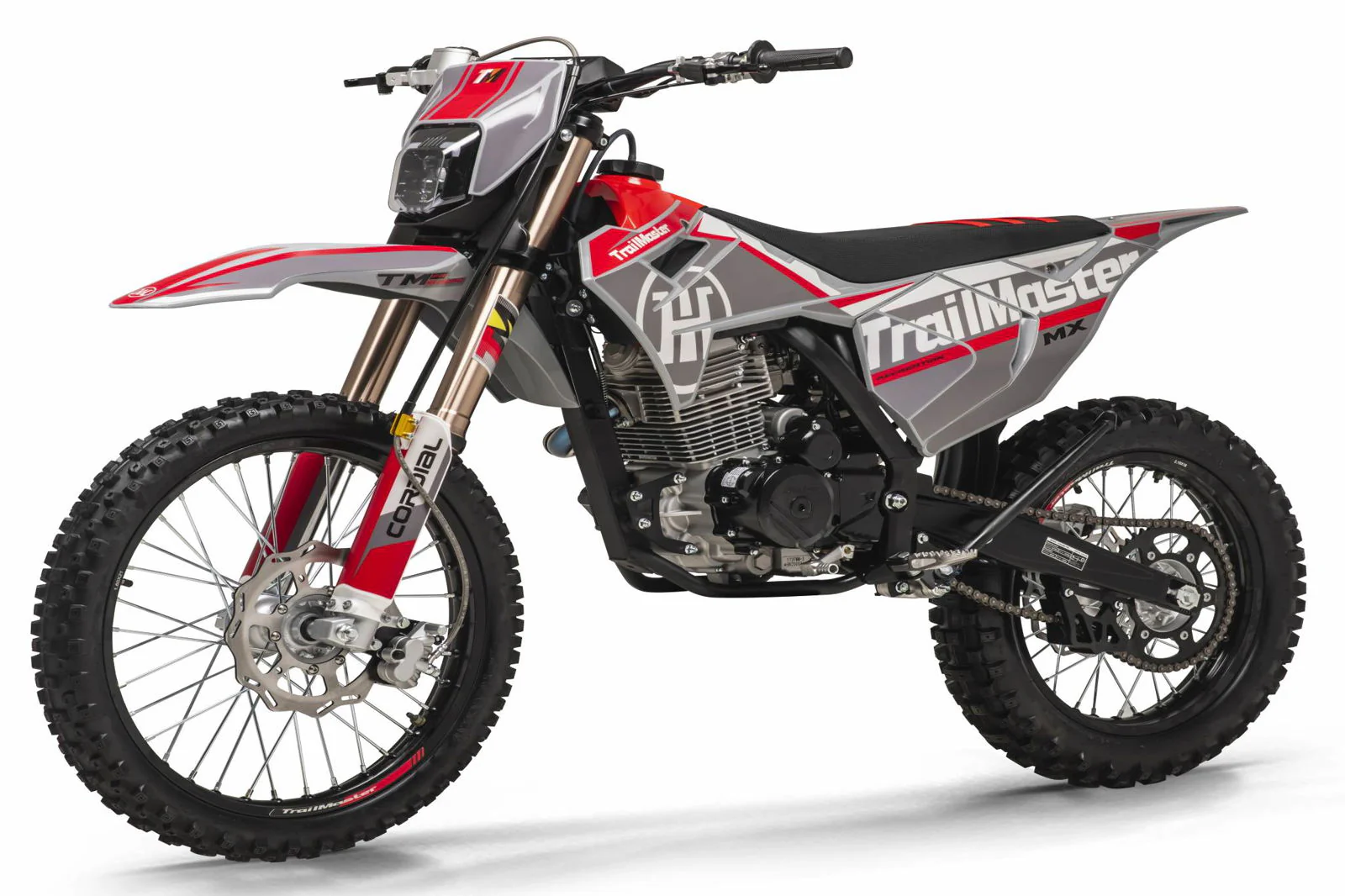 TrailMaster MX250-Pro Dirt Bike, 5-Speed Manual, Dual Disc Brakes, Electric Start (21/18) Wheels - Image 12