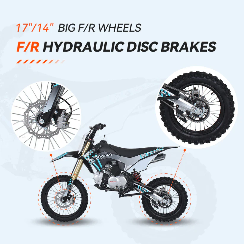 SYX Moto Whip 125cc Pit Bike, Kick Start, 4-Speed Manual Shifting, (17/14) Wheels, Ages 12 and up - Image 12