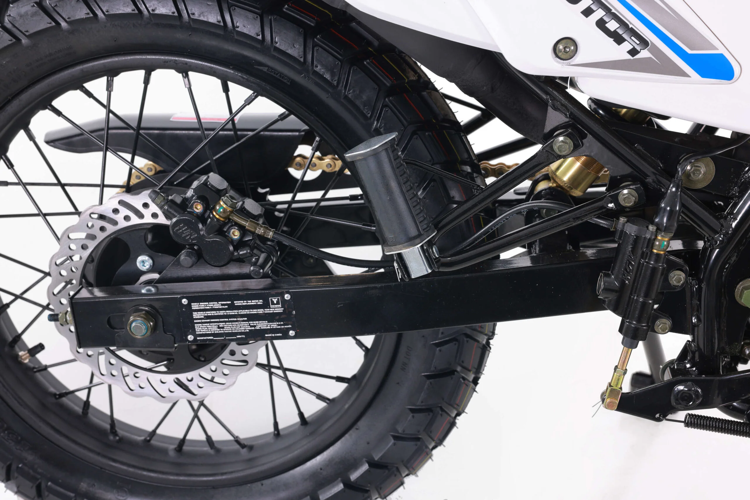 Tao TBR7D 250 Dual Sport Motorcycle, 5-Speed Manual, Electric Start, 19/17 inch Wheels - Image 17