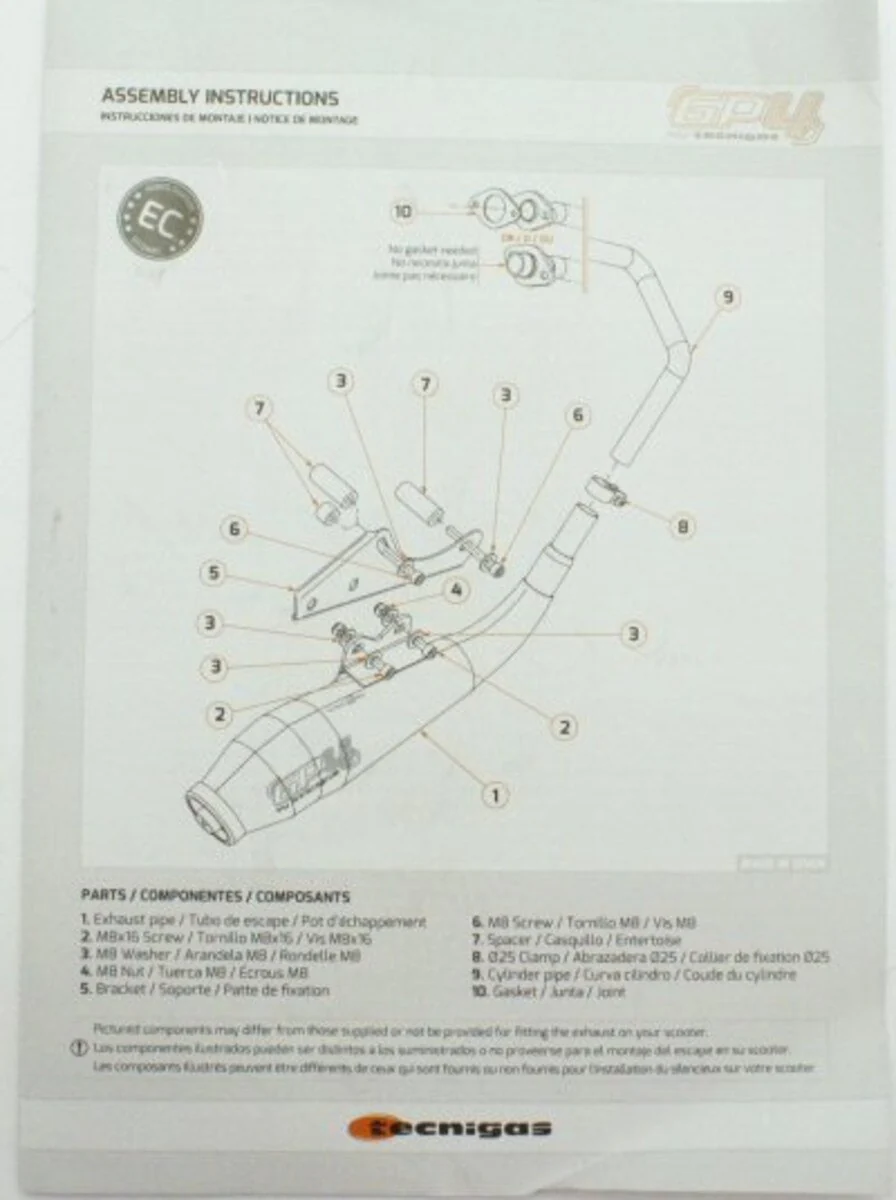 Tecnigas GP4 Exhaust for QMB139 50cc - Image 4