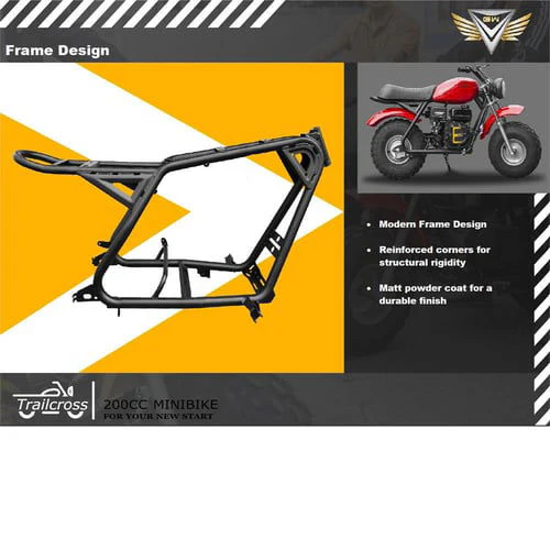 Trailcross Gas Powered Mini Bike, 7.5hp 4-Stroke, LED Headlight - Image 10