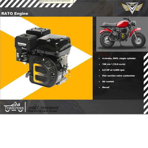 Trailcross Gas Powered Mini Bike, 7.5hp 4-Stroke, LED Headlight - Image 11