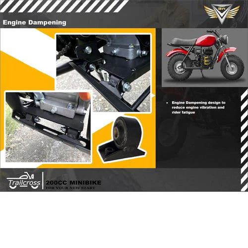 Trailcross Gas Powered Mini Bike, 7.5hp 4-Stroke, LED Headlight - Image 15