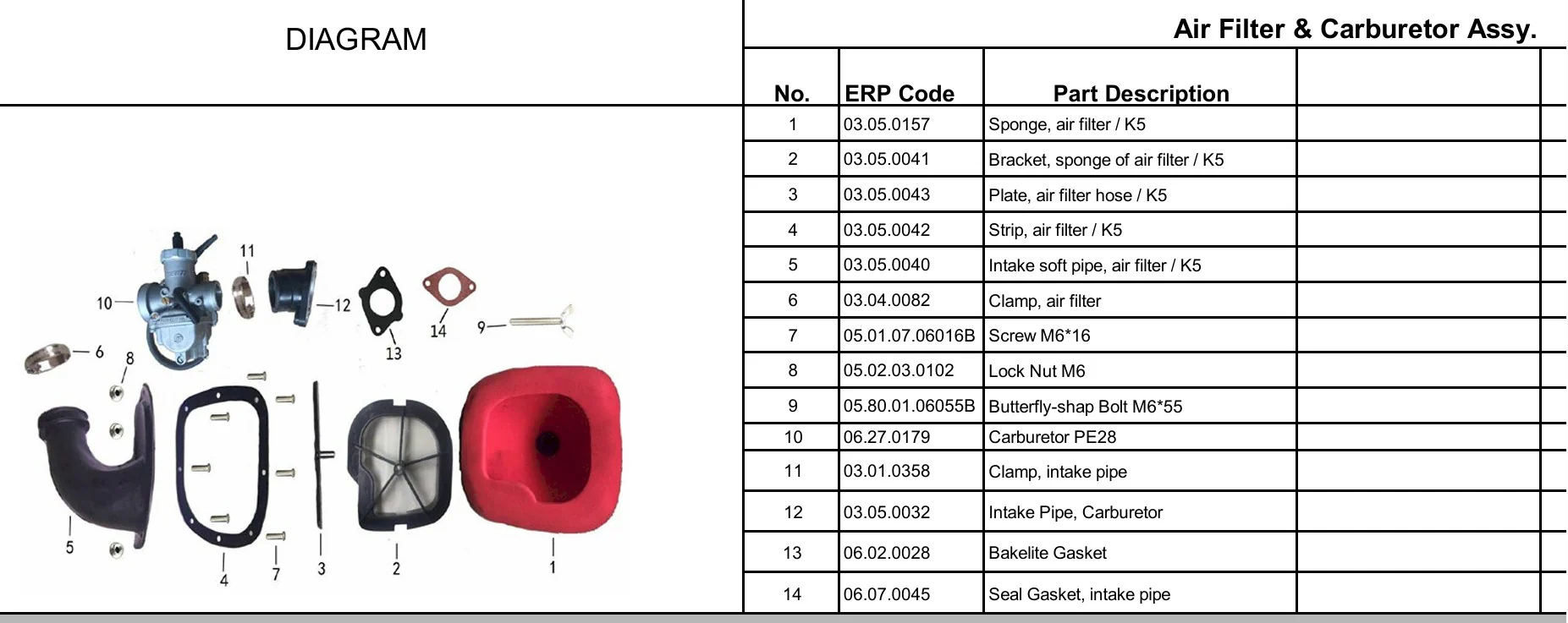 Clamp Air Filter (03.04.0082) for TrailMaster 250cc Dirt Bike - Image 2