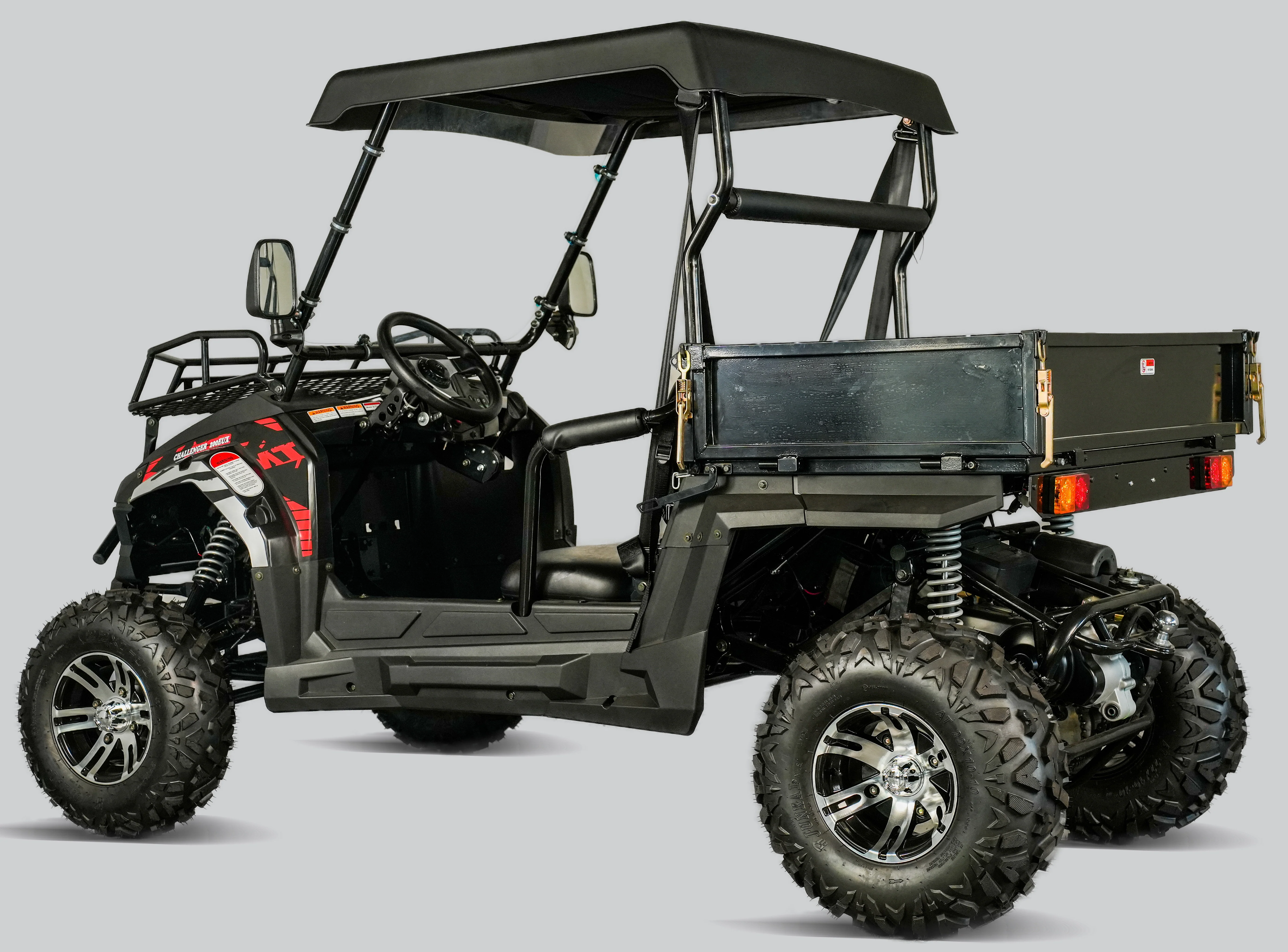 TrailMaster Challenger 200EUX UTV Side-by-Side, Front Cargo Rack, Rear Dump Bed, Deluxe Alloy Wheels, LED Light Bar - Image 6