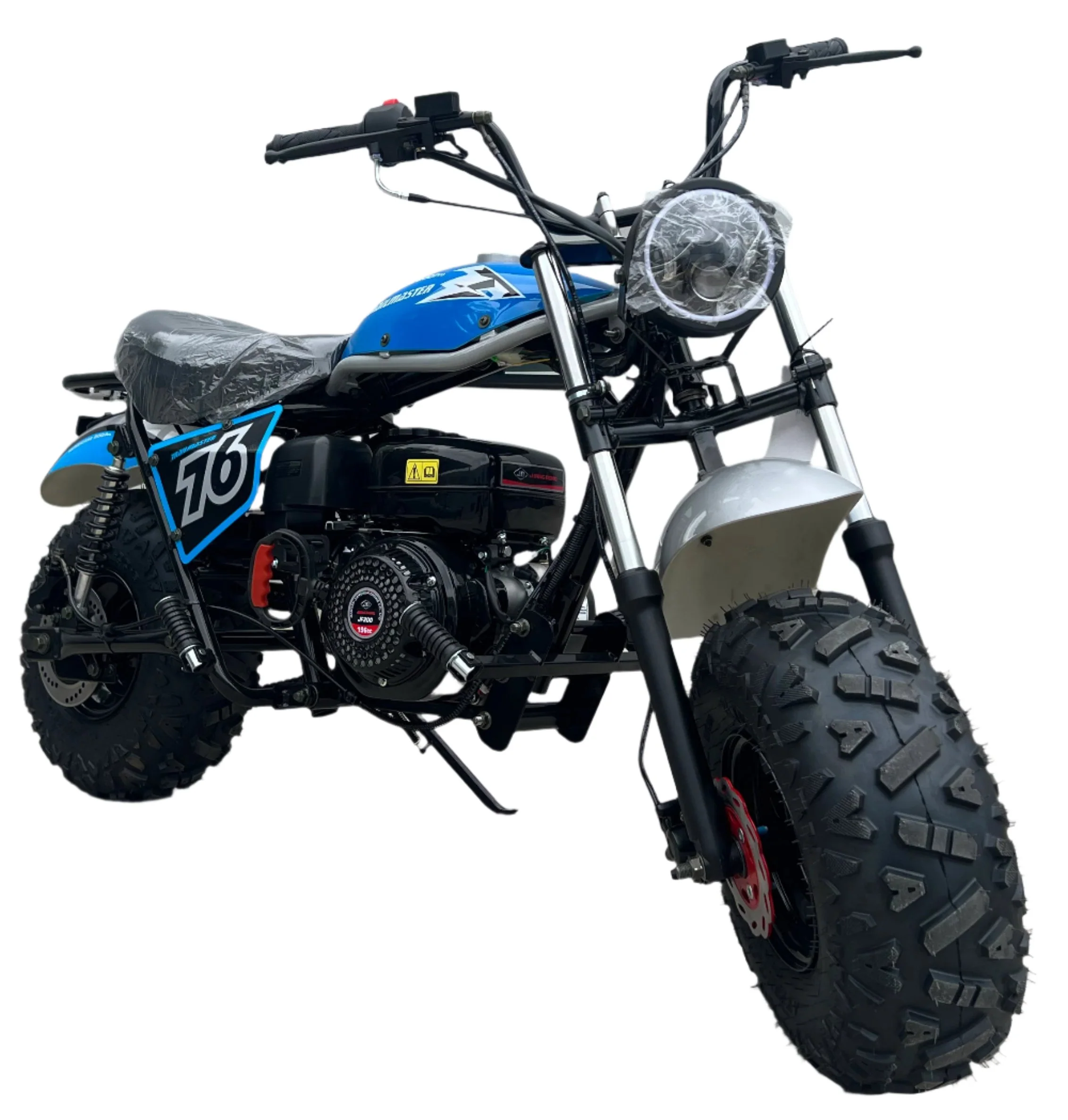 TrailMaster Hurricane 200 PRO Mini Bike, 196cc 6.5hp with Electric Start, Torque Converter, Dual Disc Brakes, Front & Rear Suspension, LED Headlight - Image 3