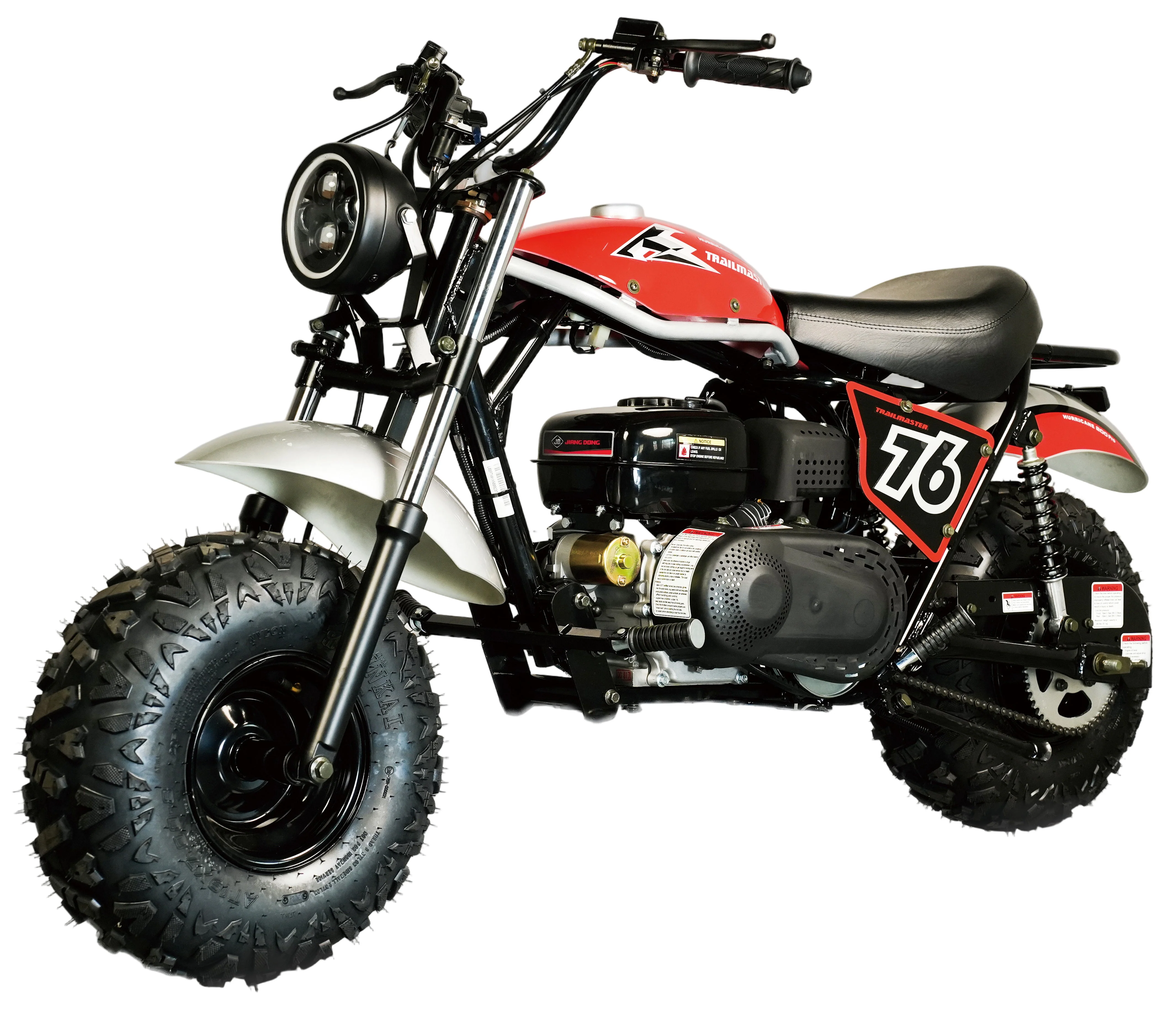 TrailMaster Hurricane 200 PRO Mini Bike, 196cc 6.5hp with Electric Start, Torque Converter, Dual Disc Brakes, Front & Rear Suspension, LED Headlight - Image 6