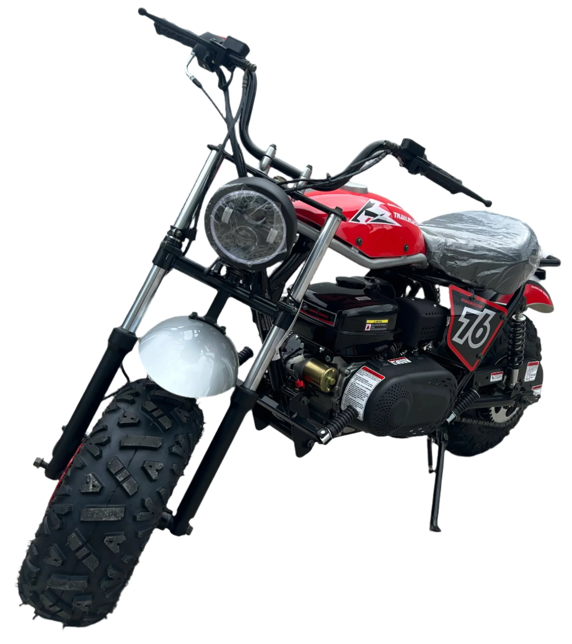 TrailMaster Hurricane 200 PRO Mini Bike, 196cc 6.5hp with Electric Start, Torque Converter, Dual Disc Brakes, Front & Rear Suspension, LED Headlight - Image 7