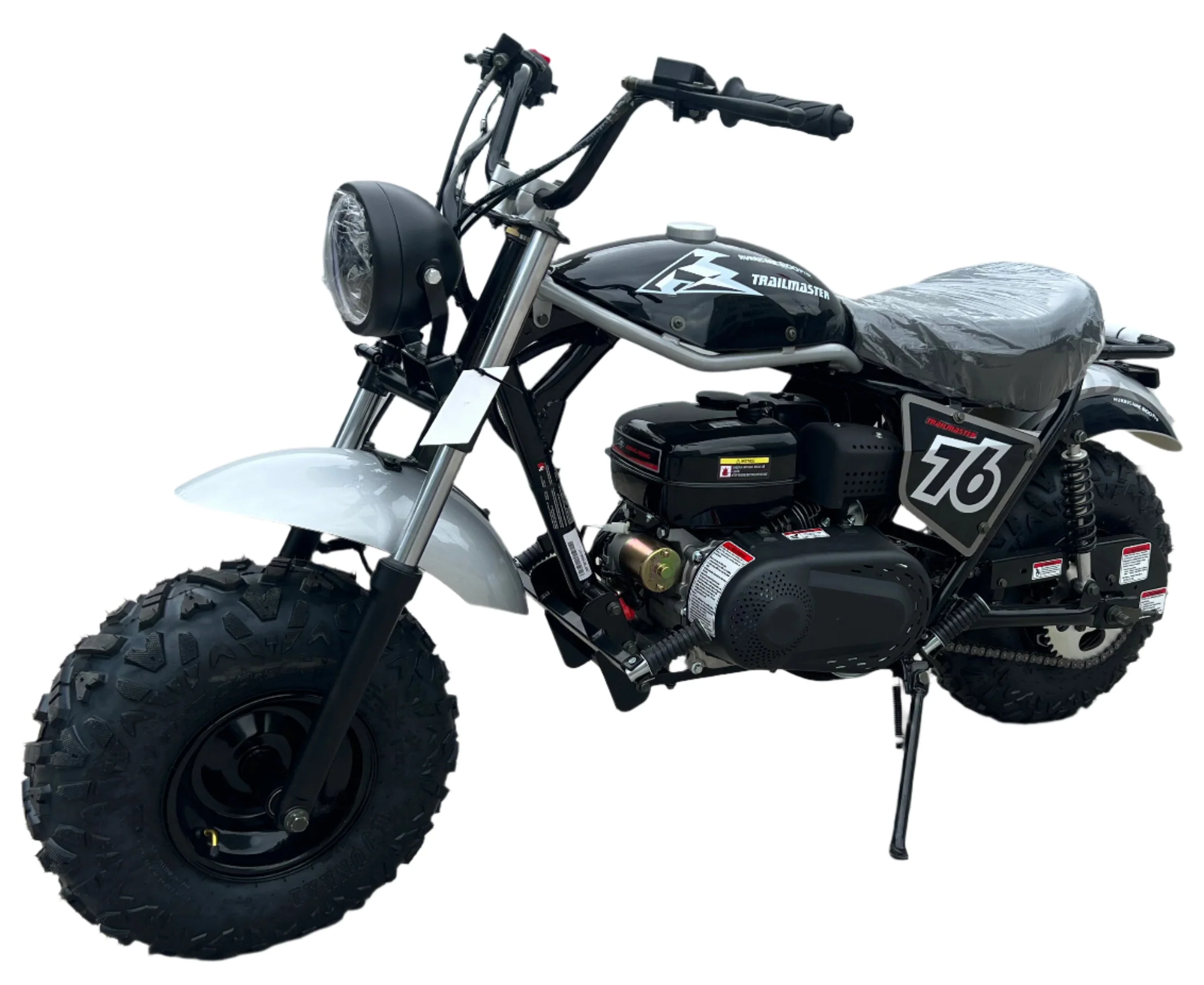 TrailMaster Hurricane 200 PRO Mini Bike, 196cc 6.5hp with Electric Start, Torque Converter, Dual Disc Brakes, Front & Rear Suspension, LED Headlight - Image 9