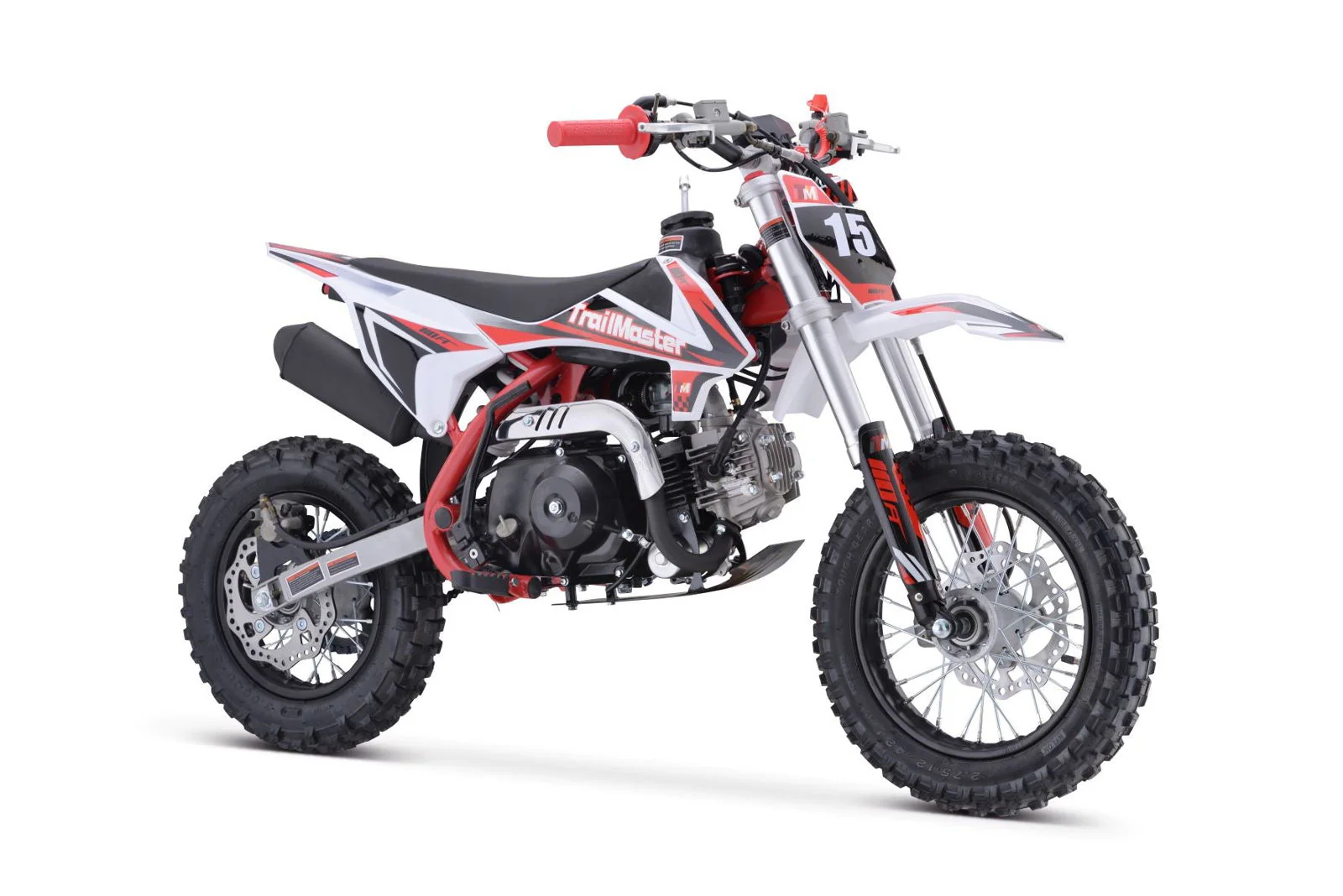 TrailMaster TM15 110cc Dirt Bike, 4-Speed Semi-Auto, Electric Start w/Kick backup, Dual Disc Brakes (12/10) Ages 8-12 - Image 11