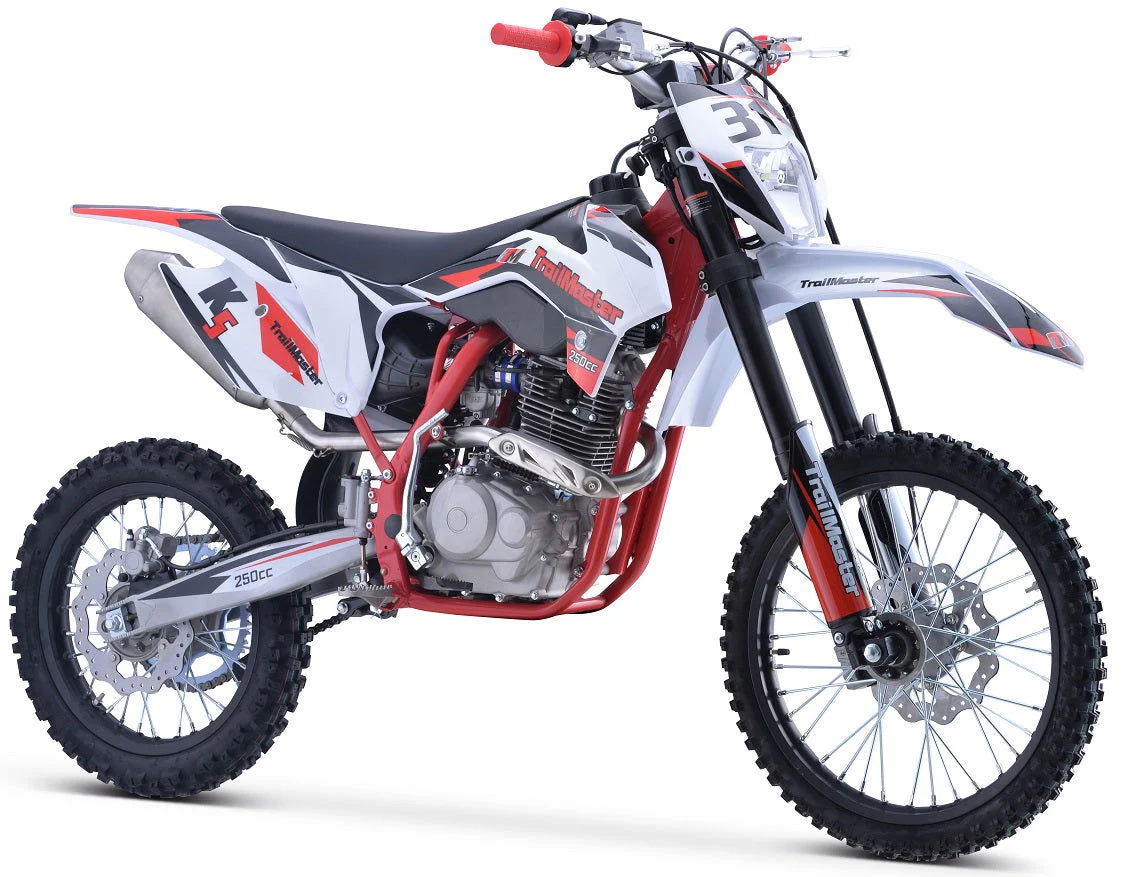 TrailMaster TM31 250cc Dirt Bike 5-Speed Manual Dual Disc Brakes, Electric Start with Kick backup (19/16) - Image 3