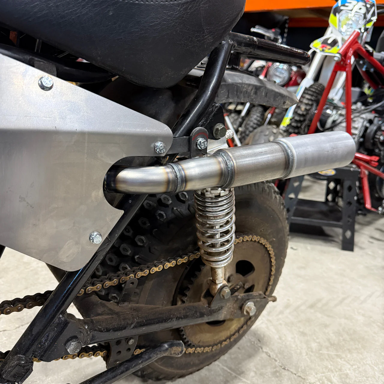 V2 Super Pipe Exhaust System, for Trailmaster MB200 and Hurricane 200X Mini Bike - Image 3