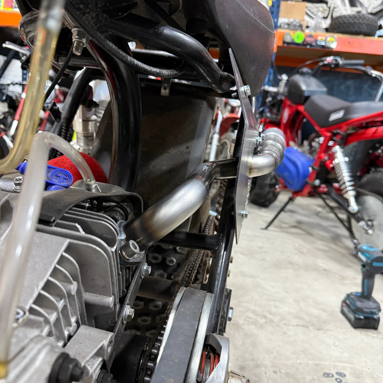 V2 Super Pipe Exhaust System, for Trailmaster MB200 and Hurricane 200X Mini Bike - Image 5
