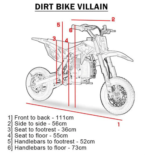 Villain Kids Gas Dirt Bike, 52cc 2-Stroke, Ages 6 and up - Image 9