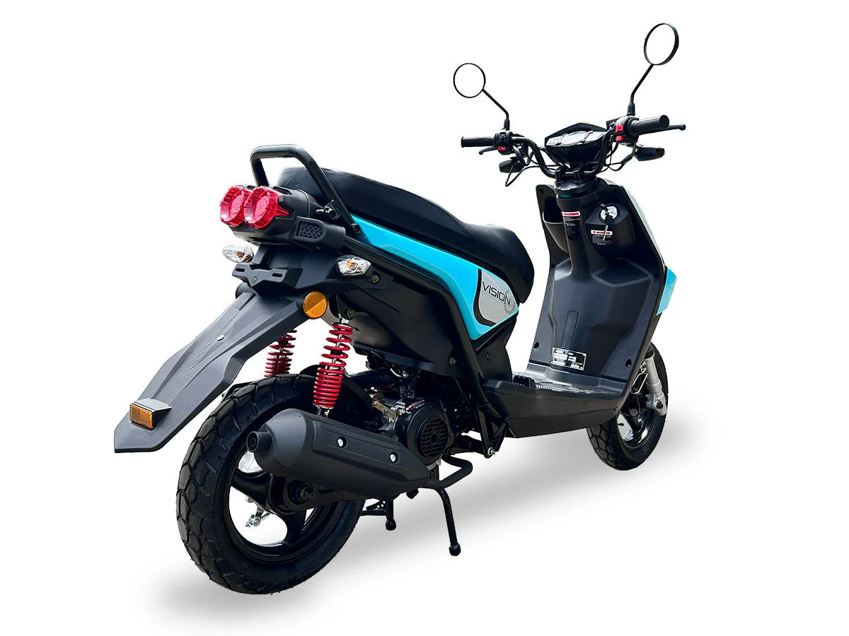 Vision 50cc Street Scooter, Automatic Shifting, Front Disc/Rear Drum Brakes, 12 inch Aluminum Wheels - Image 10