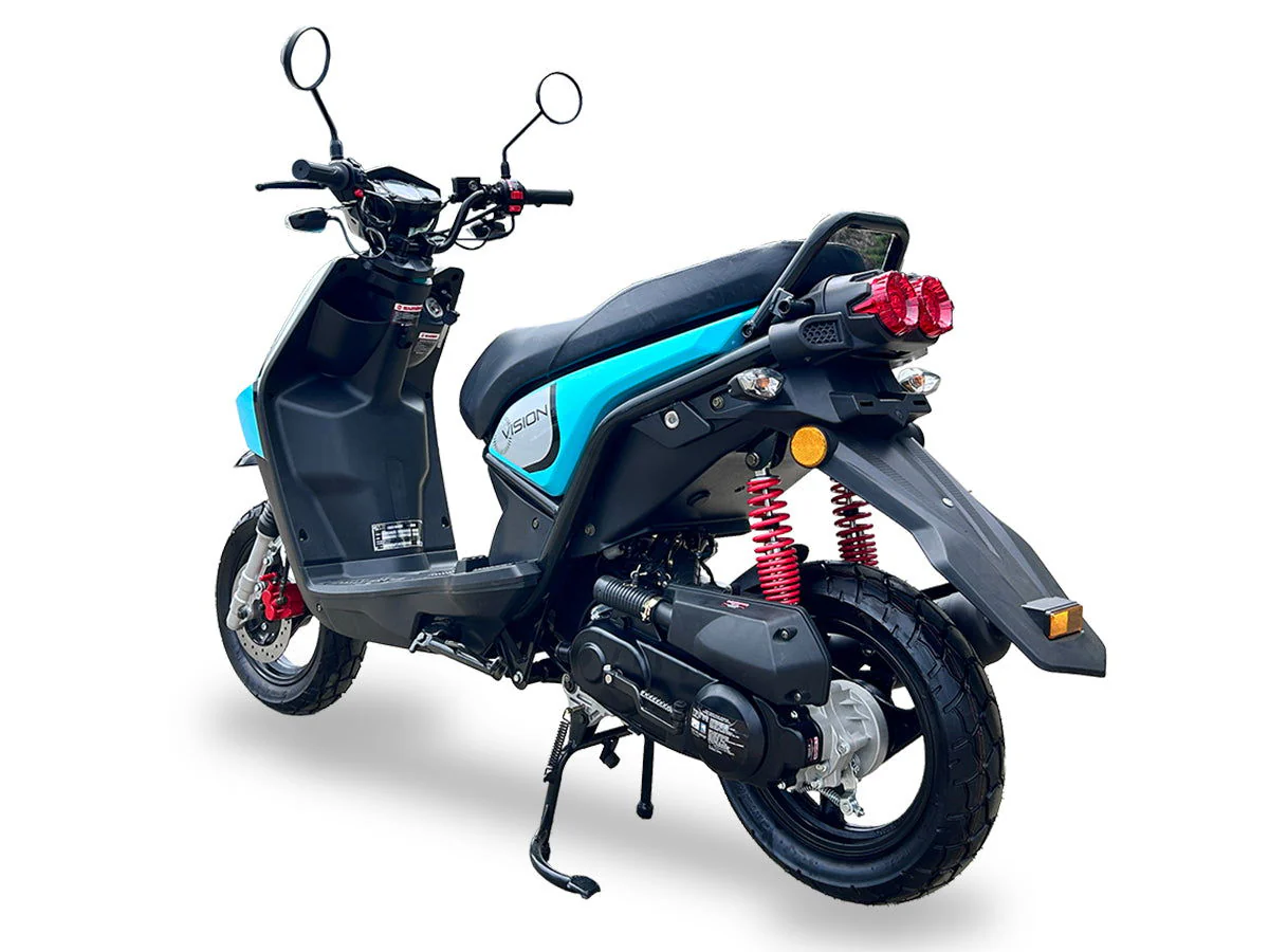 Vision 50cc Street Scooter, Automatic Shifting, Front Disc/Rear Drum Brakes, 12 inch Aluminum Wheels - Image 12