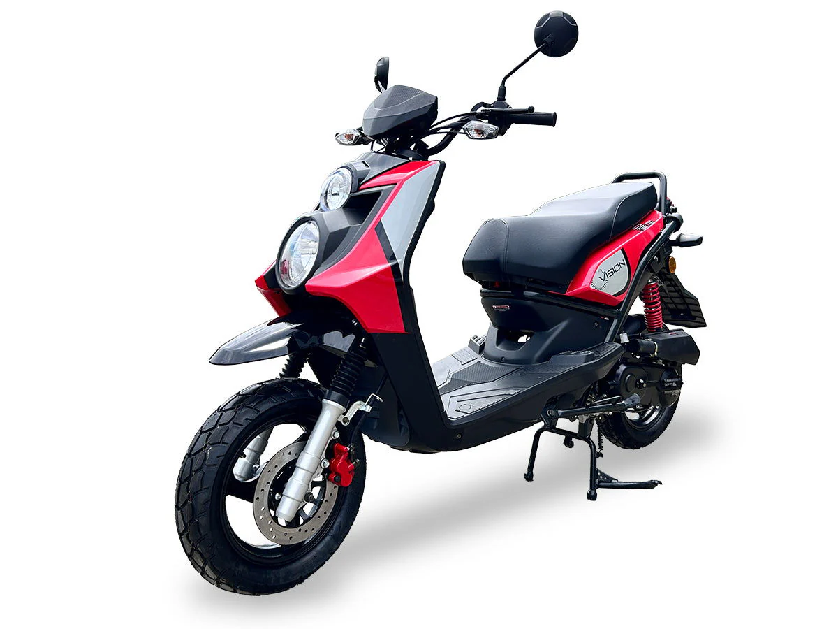 Vision 50cc Street Scooter, Automatic Shifting, Front Disc/Rear Drum Brakes, 12 inch Aluminum Wheels - Image 4