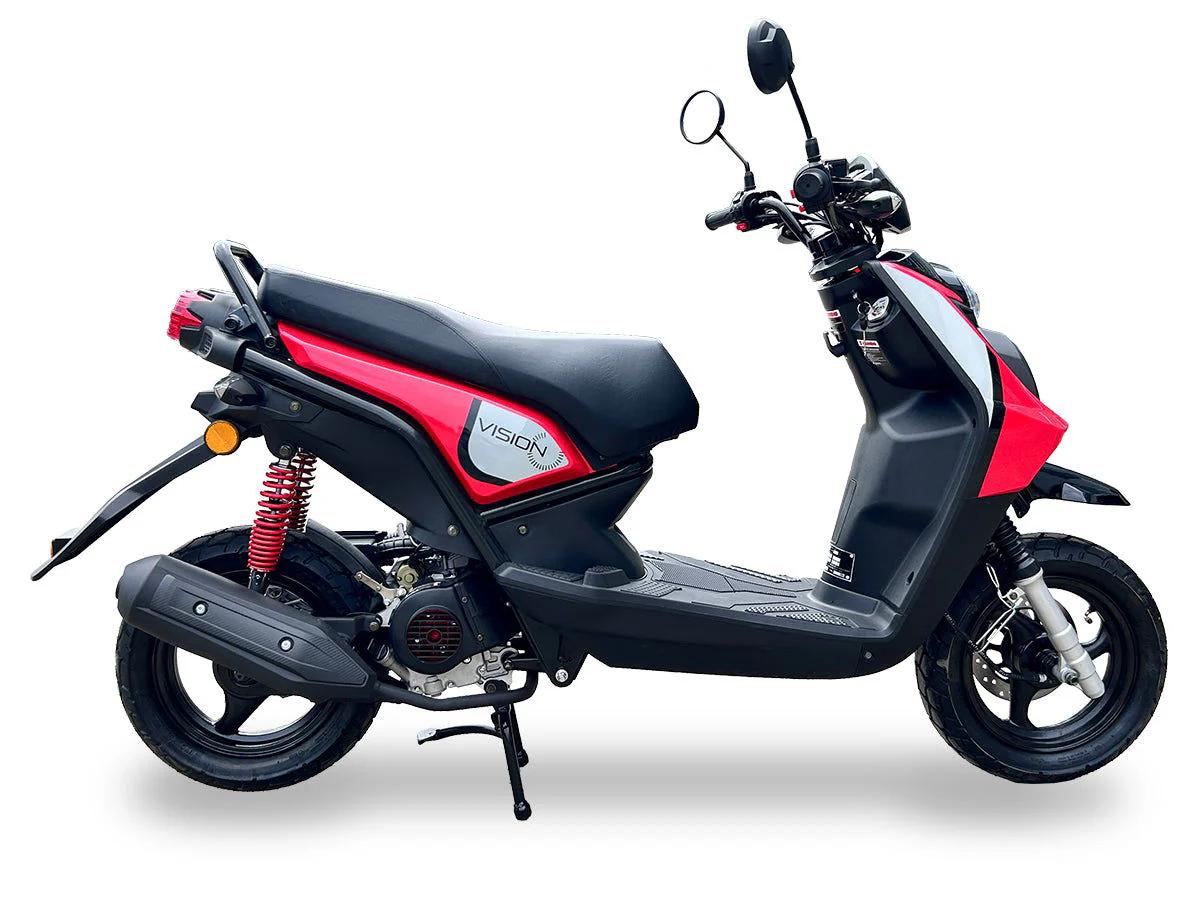 Vision 50cc Street Scooter, Automatic Shifting, Front Disc/Rear Drum Brakes, 12 inch Aluminum Wheels - Image 5