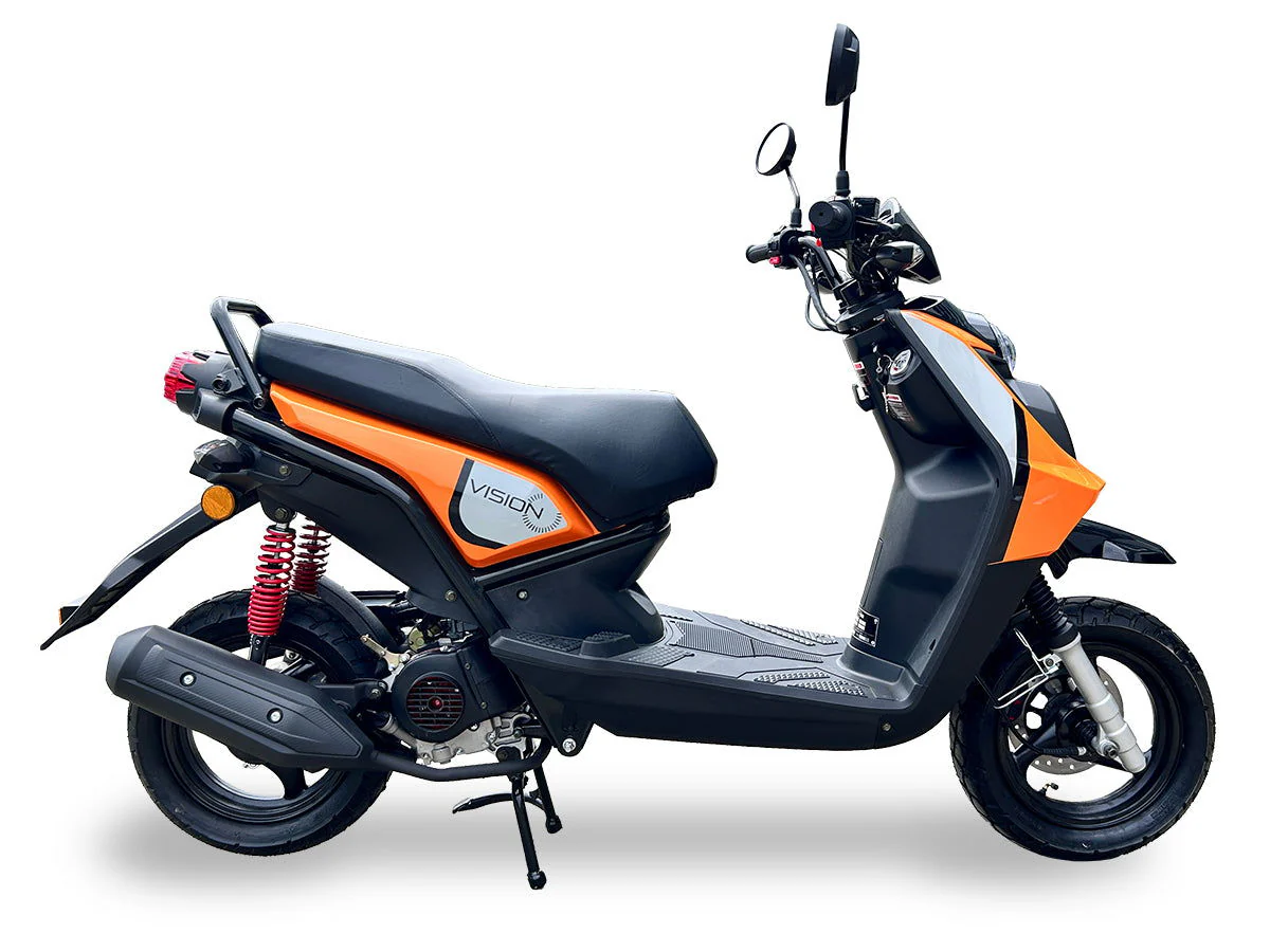 Vision 50cc Street Scooter, Automatic Shifting, Front Disc/Rear Drum Brakes, 12 inch Aluminum Wheels - Image 6