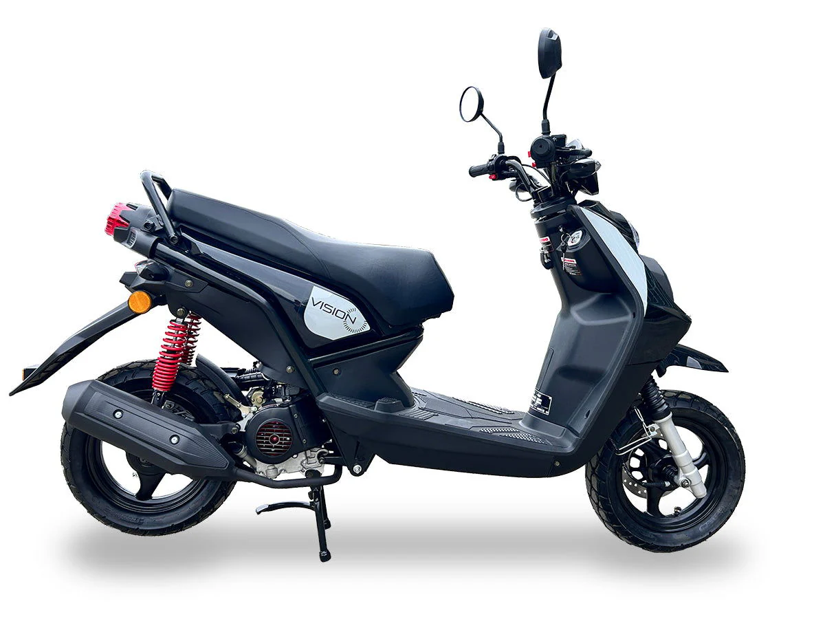 Vision 50cc Street Scooter, Automatic Shifting, Front Disc/Rear Drum Brakes, 12 inch Aluminum Wheels - Image 7