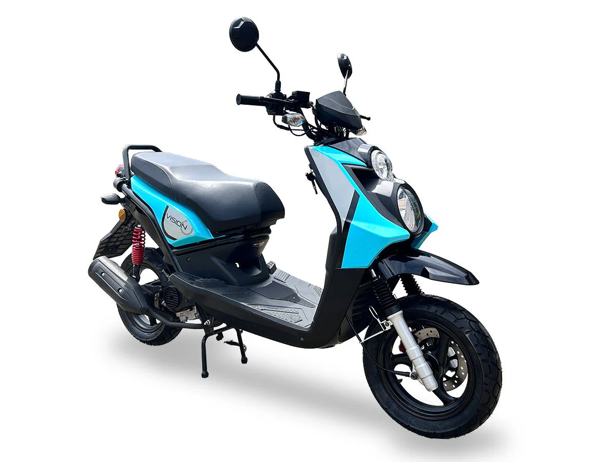 Vision 50cc Street Scooter, Automatic Shifting, Front Disc/Rear Drum Brakes, 12 inch Aluminum Wheels - Image 8
