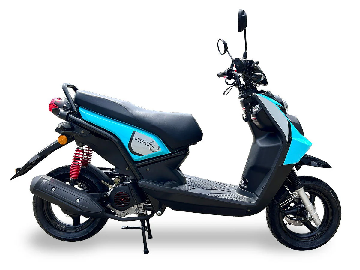 Vision 50cc Street Scooter, Automatic Shifting, Front Disc/Rear Drum Brakes, 12 inch Aluminum Wheels - Image 9