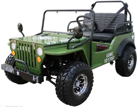 Willys Style Jeep Go Kart, 125cc Gas Engine, 3-speed with Reverse, Ages 12 and up - Image 5